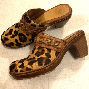 Leopard Print Clog Heels